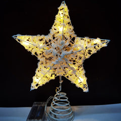 Christmas Star Tree Topper Gold Glittered 5 Point Star Treetop