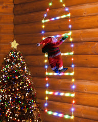 LED Christmas Light - Christmas Decorative Ladder Lights with Santa Claus Christmas Decorations Light