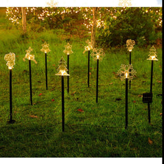 Christmas Solar Stake Lights Set of 5 Waterproof Landscape Christmas Lights