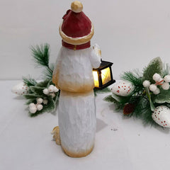 Home Christmas Snowman Decor Christmas Figurines Resin Snowman Lighted Decorations Ornaments