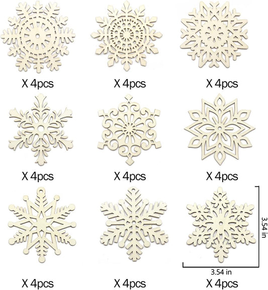 36pcs Christmas White Snowflake Decor Plastic Glitter Snow Flakes Decor for Winter Christmas Tree Decorations Size Varies Craft Snowflakes