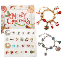 Advent Calendar Girls 24-Days Christmas Countdown Calendar Jewelry Gifts DIY Christmas Bracelet Making Kit