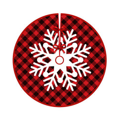 Merry Christmas Tree Skirt 48 Inches Xmas Large Lace-up Red Green Buffalo Plaid Check Tree Skirt, Santa Max Snowflakes Rustic Home Decorations