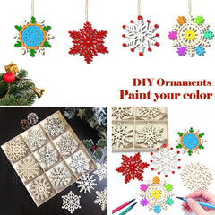 36pcs Christmas White Snowflake Decor Plastic Glitter Snow Flakes Decor for Winter Christmas Tree Decorations Size Varies Craft Snowflakes