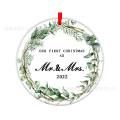 Our First Christmas Married Ornament 2022 As Mr and Mrs Newlywed Unique 1st Bridal Shower Wedding Gifts for Couple Bride and Groom