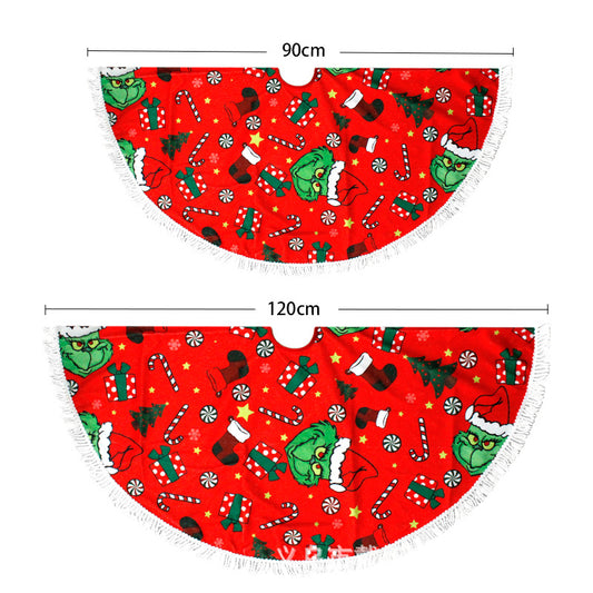 Christmas Tree Skirt Christmas Tree Decorations Winter New Year House Decoration Supplies (35inch)