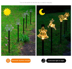 Christmas Solar Stake Lights Set of 5 Waterproof Landscape Christmas Lights