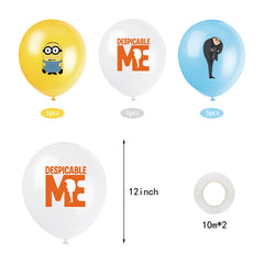 Despicable Me Party Supplies Bundle Pack, Yellow Theme Birthday Party Supplies, Happy Birthday Banner, Cake Topper, and Latex Balloons,