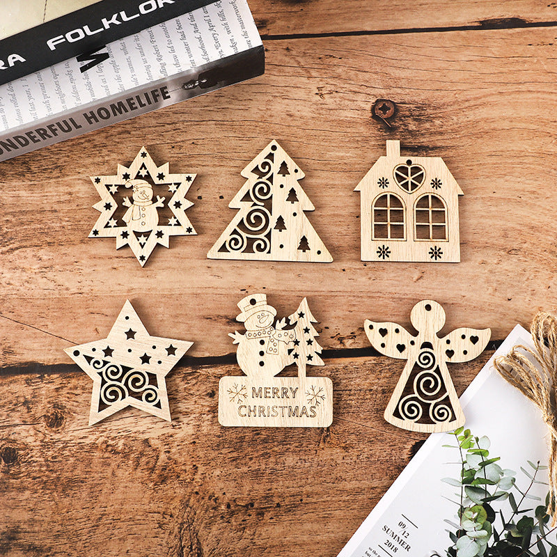 Christmas Tree Decor Set of 30  Wooden Hanging Craft Decorations for Winter Wonderland  Holiday Decor for Christmas Tree Home Office