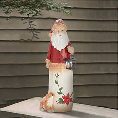 Home Christmas Snowman Decor Christmas Figurines Resin Snowman Lighted Decorations Ornaments