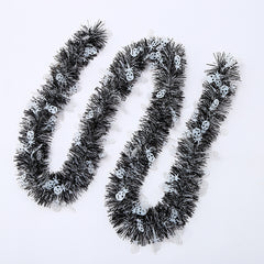 33FT Halloween Tinsel Garland Spooky Bat Metallic Tinsel Hanging Garland for Halloween Party Decoration