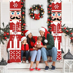 Christmas Nutcracker Banner - Porch Christmas Decorations Outdoor Indoor Nutcracker Soldier Vertical Christmas hanging Deco