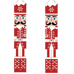 Christmas Nutcracker Banner - Porch Christmas Decorations Outdoor Indoor Nutcracker Soldier Vertical Christmas hanging Deco