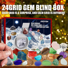 2022 Advent Calendar for Kids with 24 Gemstones to Open Each Day, a Complete Rock Collection Christmas Countdown Calendar with Mini Gemstone Dig Kit