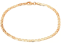 Barzel 18K Gold Plated Flat Marina Anklet  Elephant Anklet For Women- Made In Brazil