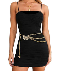 Women Long Tassel Waist Chain Belt Multilayer Body Belly Chain