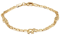 Barzel 18K Gold Plated Flat Marina Anklet  Elephant Anklet For Women- Made In Brazil