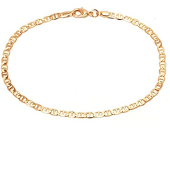 Barzel 18K Gold Plated Flat Marina Anklet  Elephant Anklet For Women- Made In Brazil