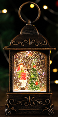 Fall Snow Globe Lantern, Thanksgiving Lighted Lantern, Swirling Glitter Snow Globe for Fall Harvest Day, Home Fall Decor, Ornaments Halloween and Gift