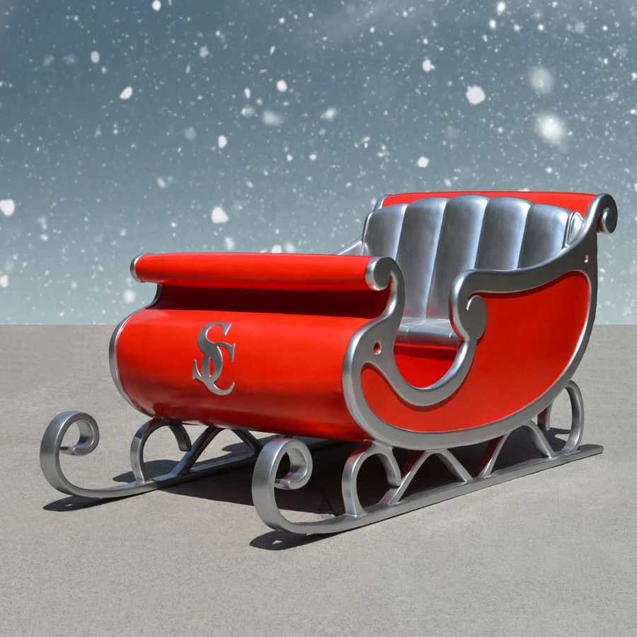Deluxe Santa Sleigh & Three Reindeer – 170 Inches