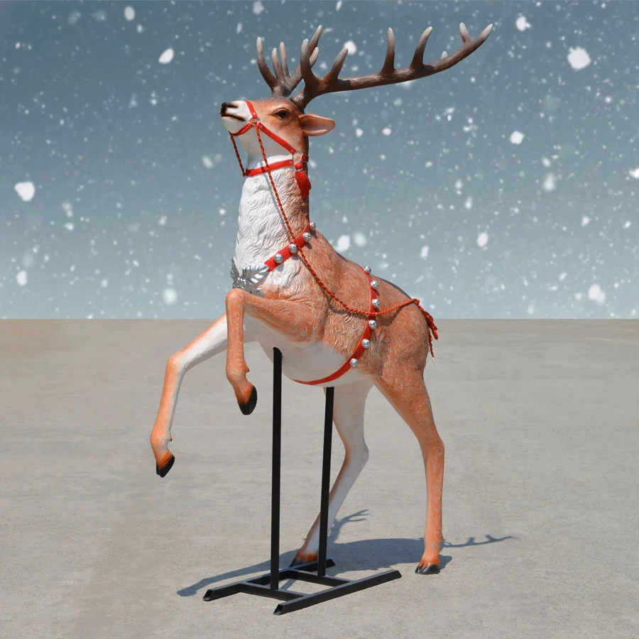 Deluxe lifelike outdoor rearing reindeer Christmas decoration standing 79 inches high
