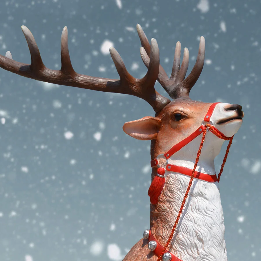 79-inch lifelike rearing reindeer for outdoor Christmas displays 79-inch lifelike rearing reindeer for outdoor Christmas displays