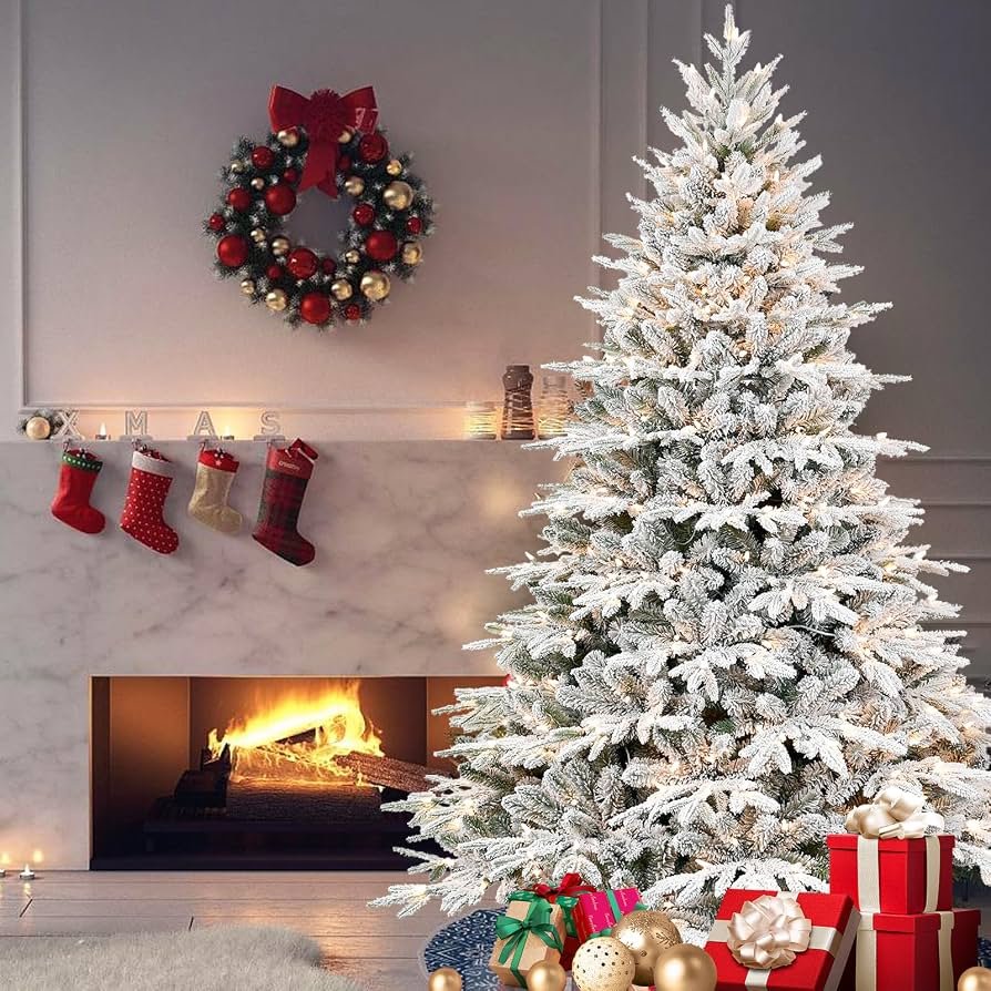Flocked Christmas tree