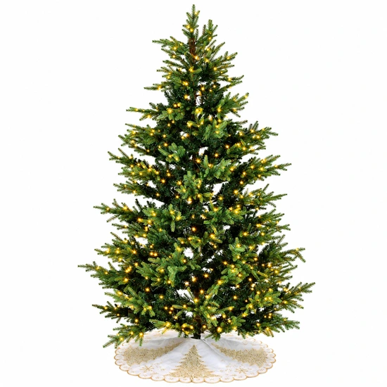 8 ft pre-lit artificial spruce Christmas tree with 750 warm white LED lights