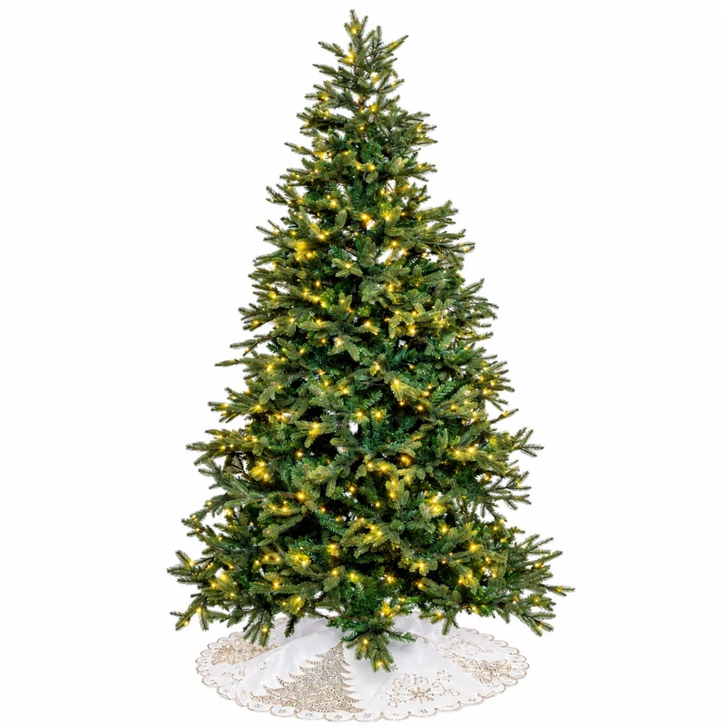 7.5 ft pre-lit Fraser Fir Christmas tree with warm white LED lights