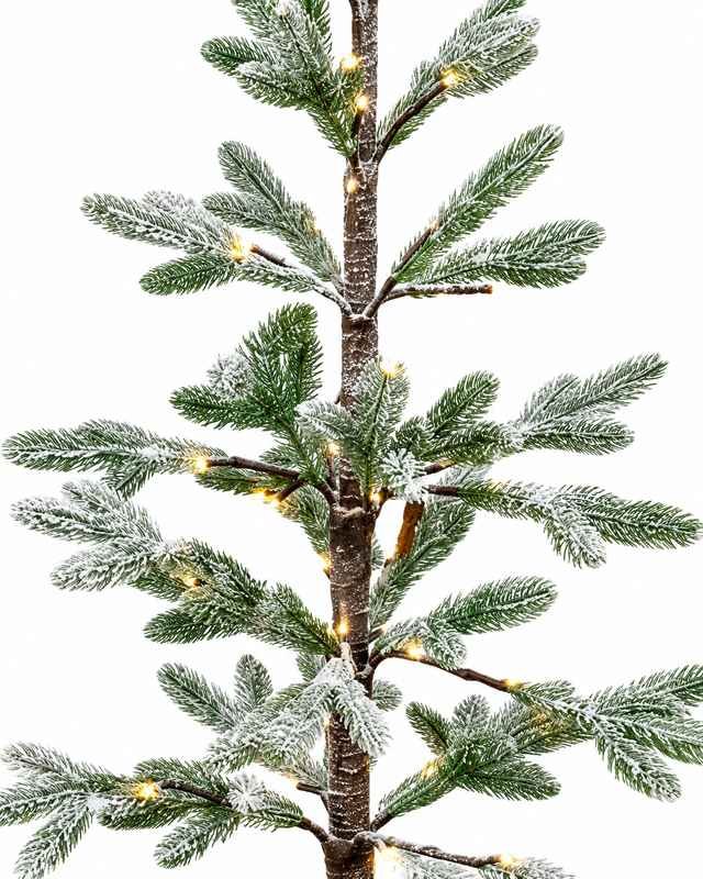 Pre-lit flocked porch Christmas tree with LED lights