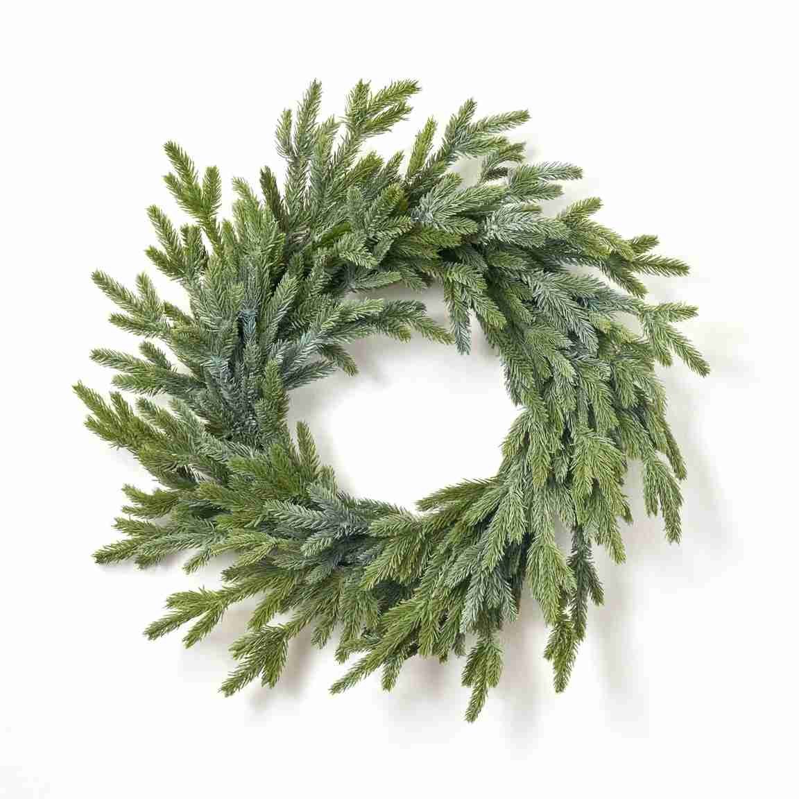 24 inch Real Touch Wintergreen Fraser Fir faux greenery Christmas wreath