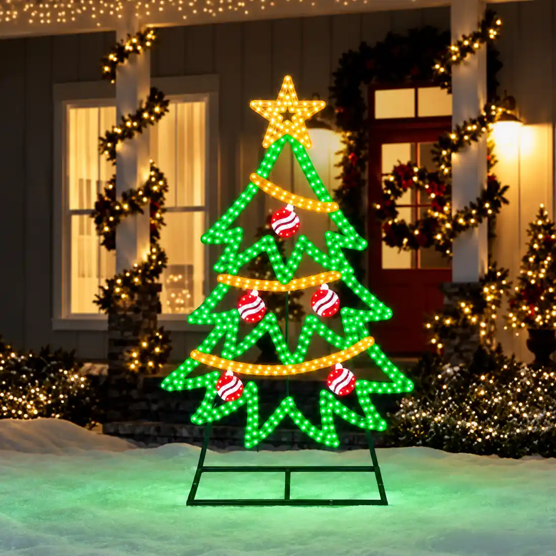 Jumbo Hi-Vibrant Christmas Tree LED Light Display commercial-grade holiday decoration