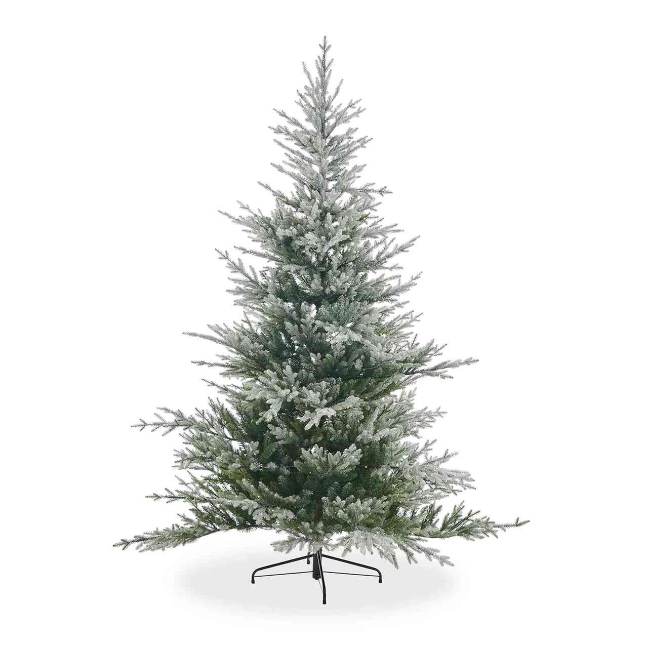 7.4 ft Snowy Norway Spruce Christmas tree with 1000 warm white micro LED lights