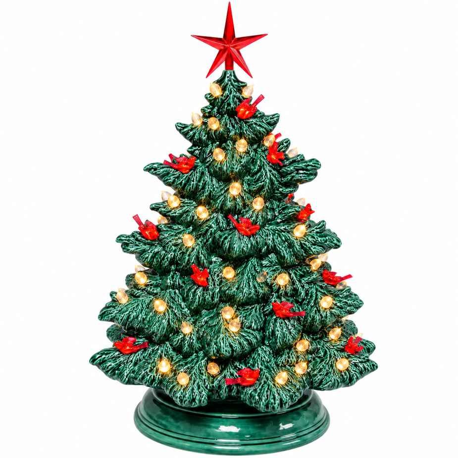 Evergreen ceramic Christmas tree with Fraser Fir-inspired design