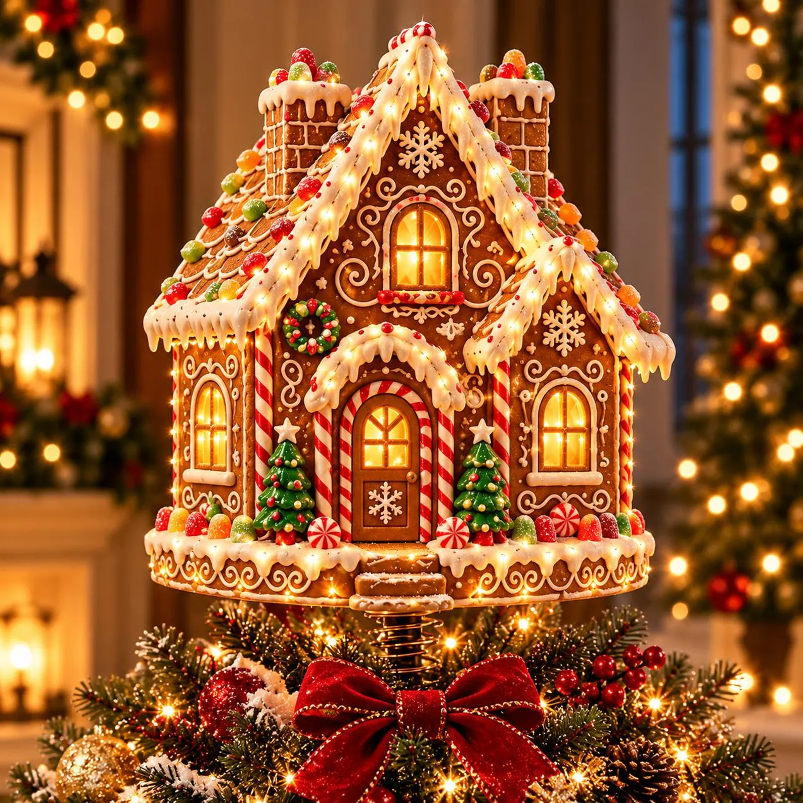 Lighted Santa Christmas Tree Topper Lighted Santa Christmas Tree Topper