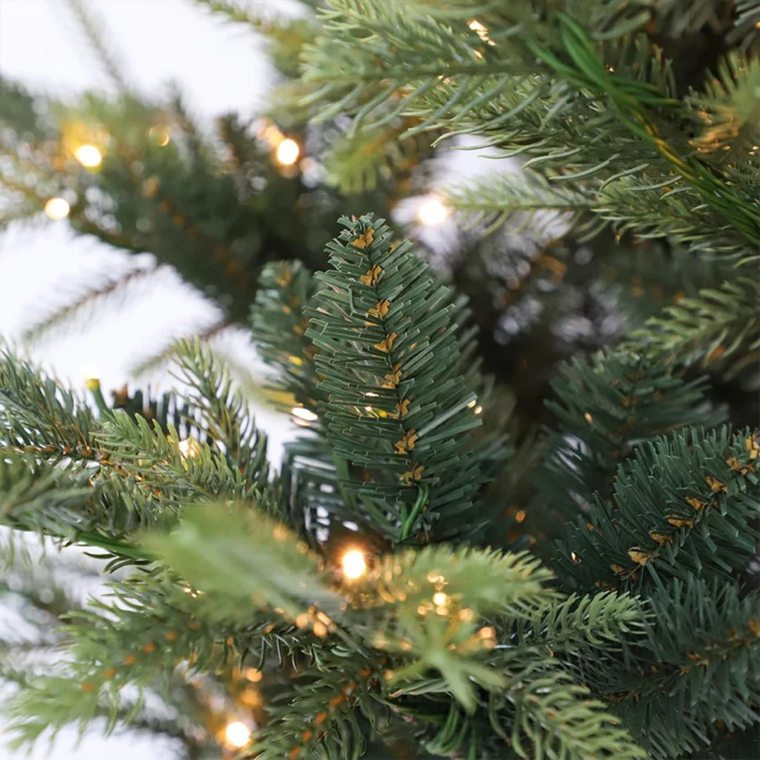 8 ft pre-lit artificial spruce Christmas tree with 750 warm white LED lights
