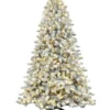 8.5 ft pre-lit flocked Christmas tree with 900 warm white LED lights
