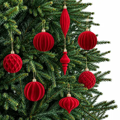 Yuletide Heirloom Red and Blue Christmas Ornament Set