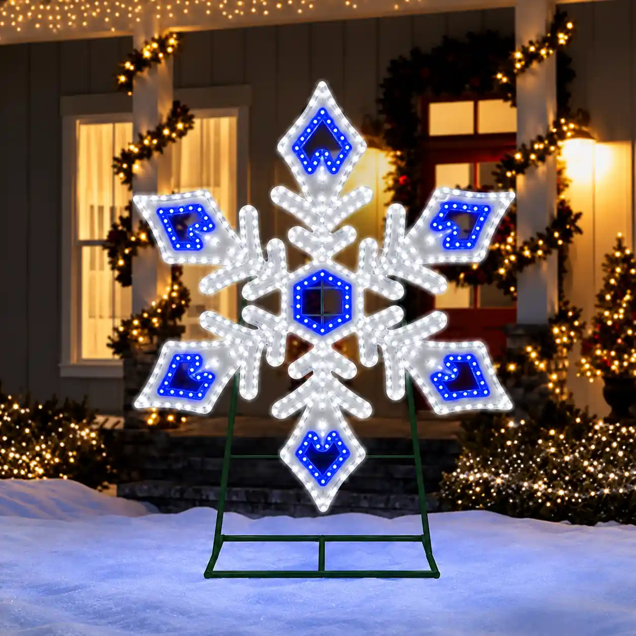 Jumbo illuminated snowflake Christmas LED light decoration
